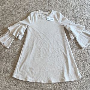 Wren & Ivory Maternity Dress “The Antonia Bell Sleeve Dress in Ivory”